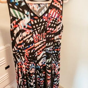 Printed dress in a size 2x.